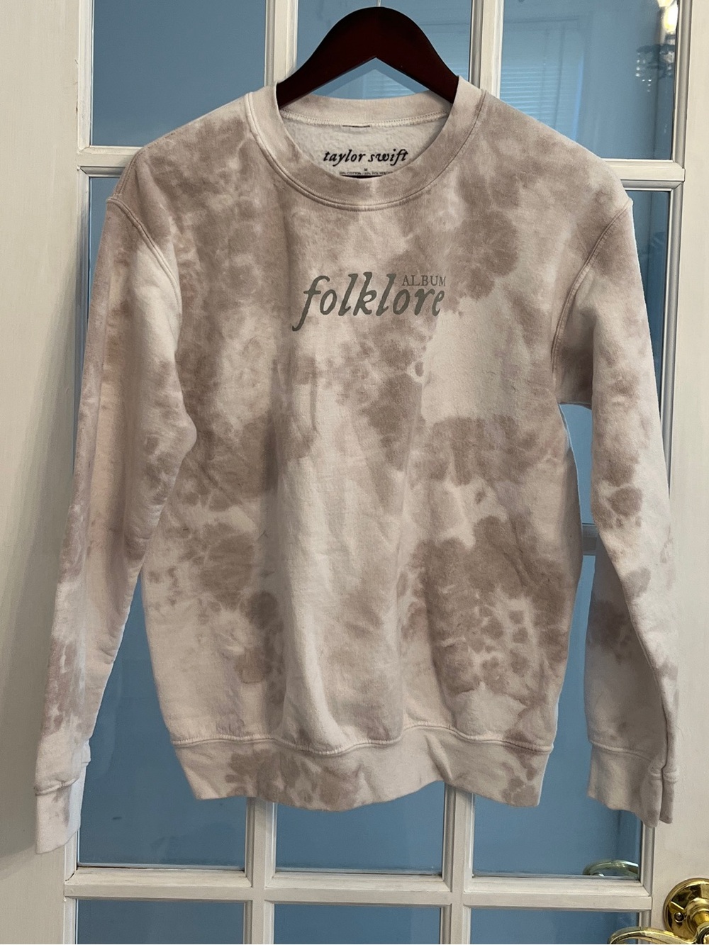 TAYLOR SWIFT Women’s Folklore Album Tie Dye Crewneck Sweatshirt Official Merch M
